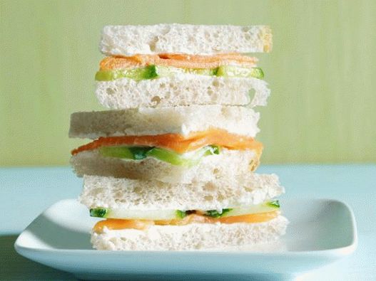 11. Salmon and cucumber sandwich