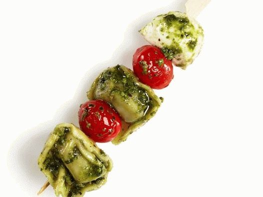 Kebabs with tortellini