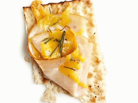 Matzo with turkey and cheese