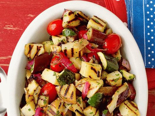 50. Potato salad with grilled vegetables