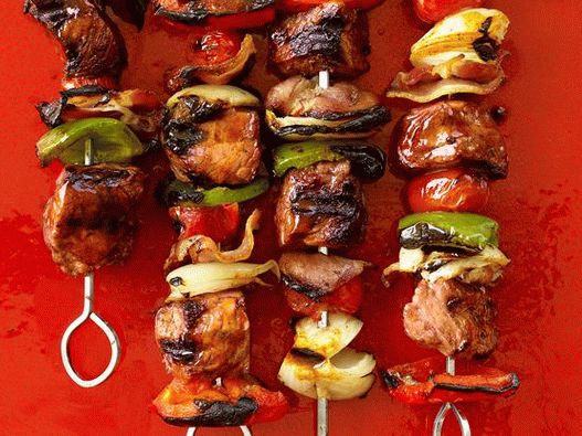 Kebab with beef and bacon