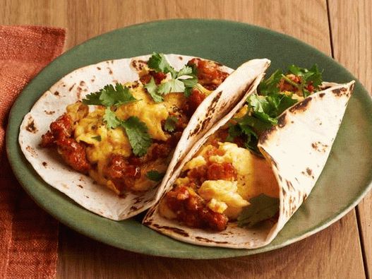 33. Tacos with egg and chorizo