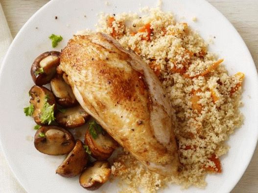 Baked Chicken Breasts with Mushrooms and Couscous