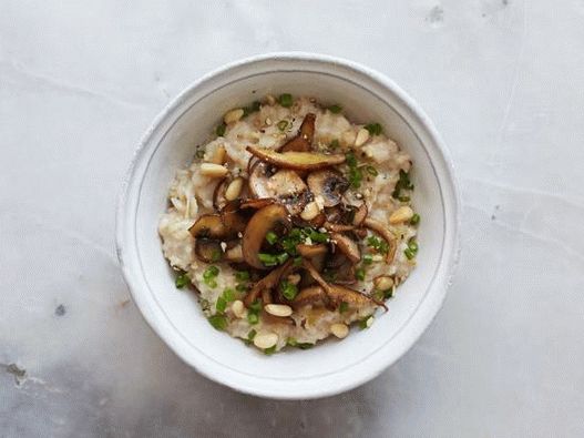 Gifts of the earth: sauteed mushrooms, chives and fried pine nuts