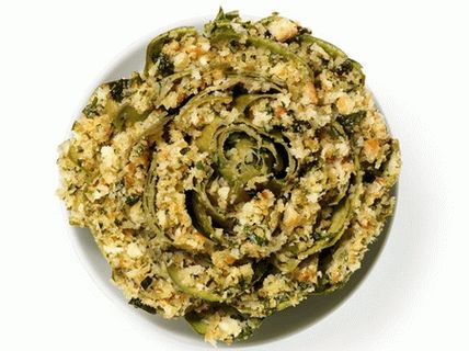Photo of artichokes stuffed with cheese and breadcrumbs