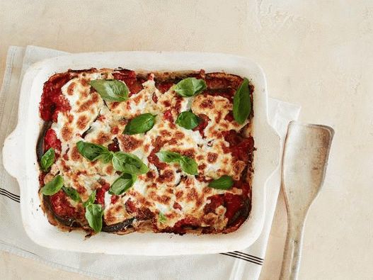 Photo Eggplant with Parmesan and Mozzarella
