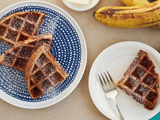 Photo of Banana bread in a waffle iron