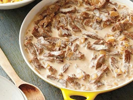 Photo of Beef Stroganoff from beef tenderloin with sour cream