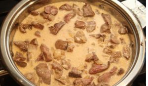 Beef Stroganoff from the liver