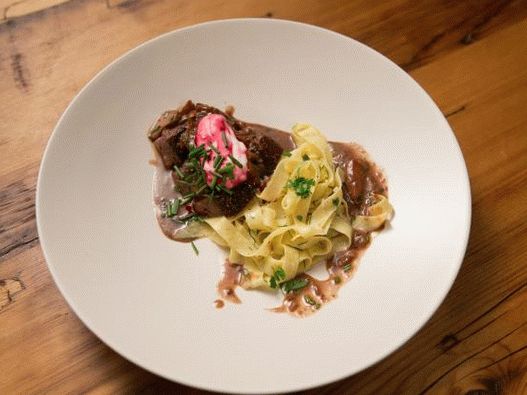 Photo of Beef Stroganoff with sour cream and beets