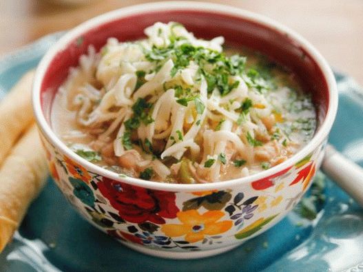Photo of White Chili with Chicken in a slow cooker
