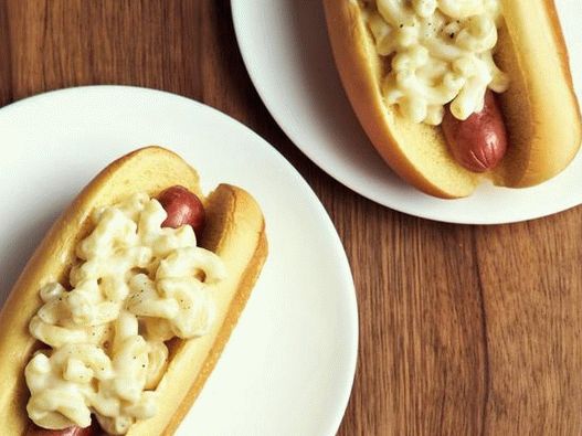 Photo of the dish - Hot dogs with pasta and cheese