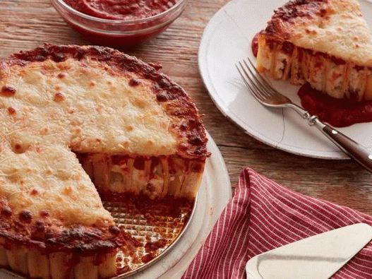 Photo of the dish - Stuffed ricotta pie from rigatoni with meat sauce
