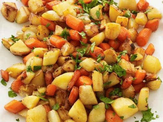 Baked root vegetables