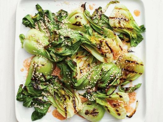 Photo of Bok Choy with grilled sesame seeds