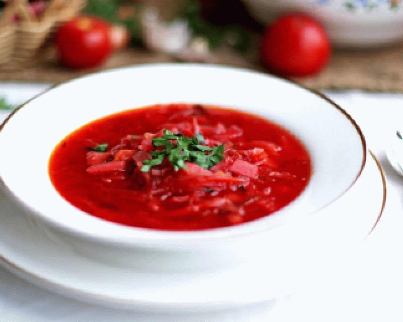 Lean borsch with beans