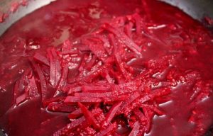 Borsch with baked beets