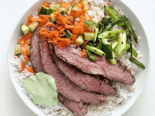 Photo of a Rice Bowl with Grilled Steak