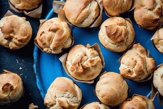 Photo Brioche with mushrooms and cheese