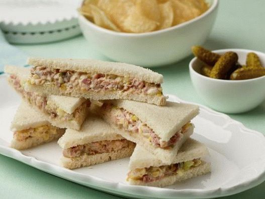 Photo of a Ham and Pickled Sandwich