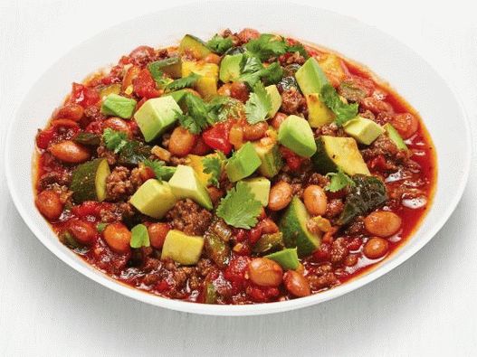 Photo of Chile with beef and zucchini
