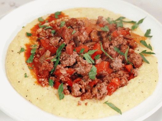 Photo of Chile with pork and polenta in Italian