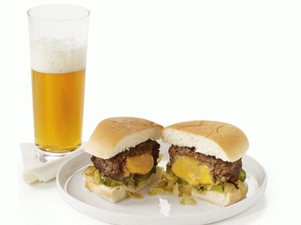 Photo of a Juicy Lucy Cheeseburger with Cream Cheese