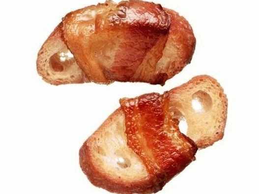 Baguette wrapped in bacon