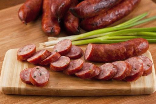 Photo homemade pork sausage andui