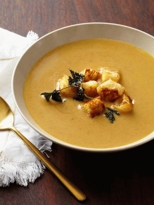 Photo of the dish - Chestnut soup with fried parsley