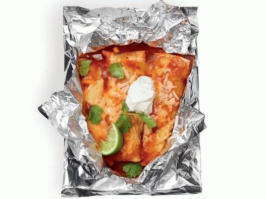 Grilled photo of Enchiladas in foil packs