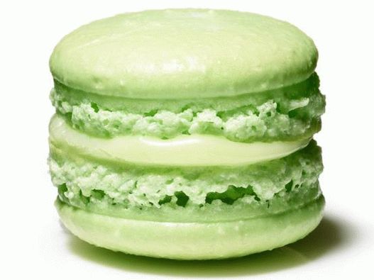Macaroni with mint and white chocolate