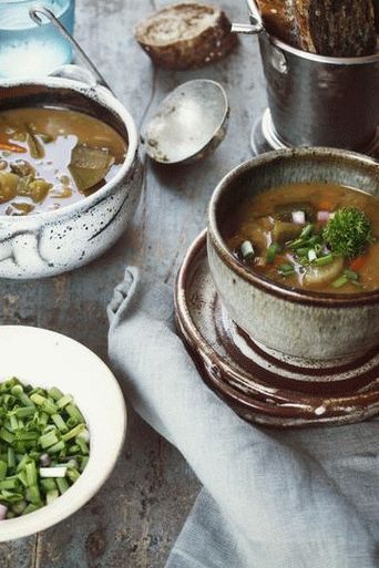 Photo of Gumbo with sausage and baked pumpkin