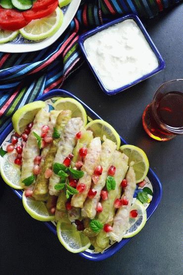 Photo Stuffed cabbage with fish filling on Passover (Easter)