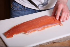 Pink salmon under the marinade