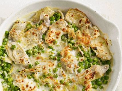 Photo Pea Gratin with Artichokes
