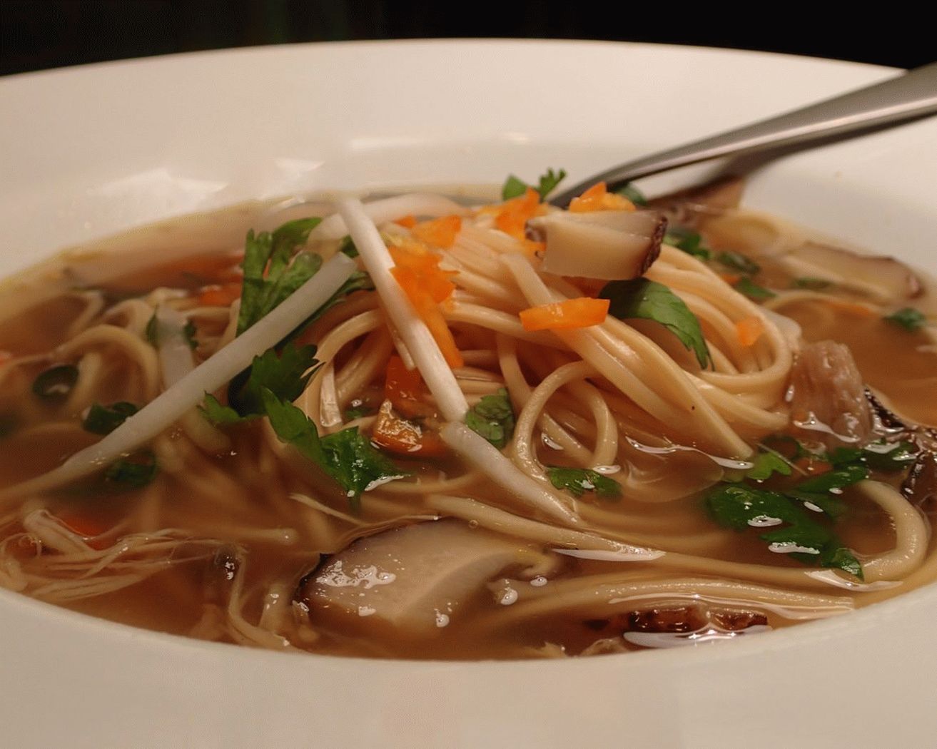 Mushroom noodle soup