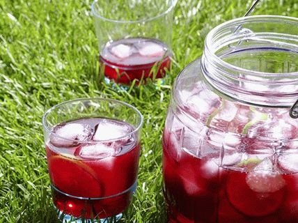 Photo of iced Hibiscus tea with lime