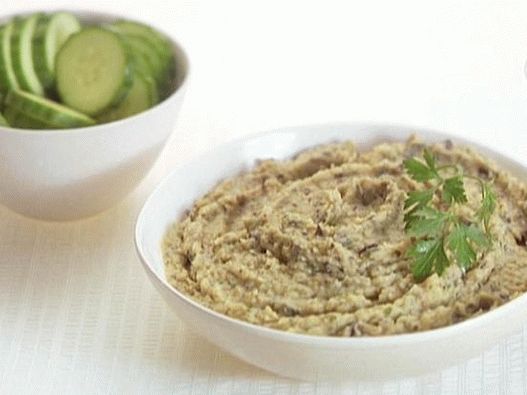 Photo of Hummus from white beans and baked eggplant