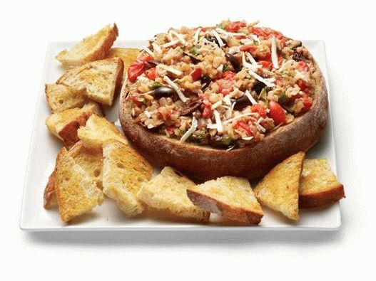 Photo Italian deep in a bread bowl