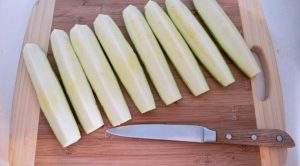 Zucchini under cheese