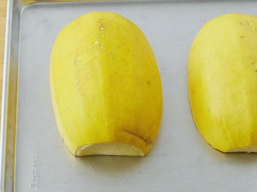 Put the pumpkin on a baking sheet with the slice down.