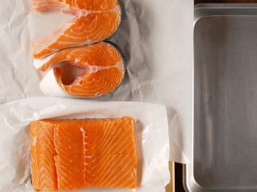 Steaks and salmon fillets