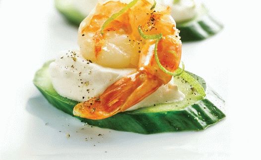 Photo of Cucumber Canapes with Shrimps and Lime Cream
