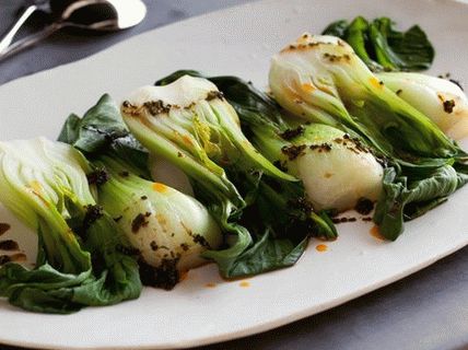 Photo of Bok choy steamed cabbage in Asian seasonings