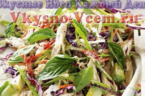 cabbage light salad with avocado