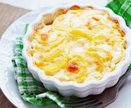 Photo Potato gratin with pumpkin and smoked brisket