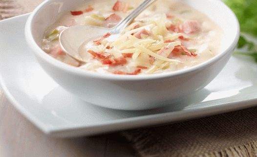 Photo Ham and mashed potato soup