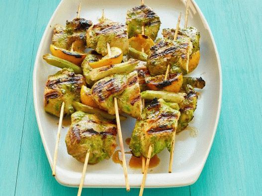 Photo of grilled chicken kebab