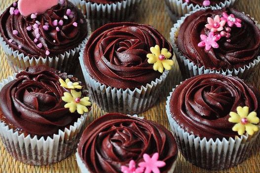 Photo Cupcakes with chocolate ganache cream